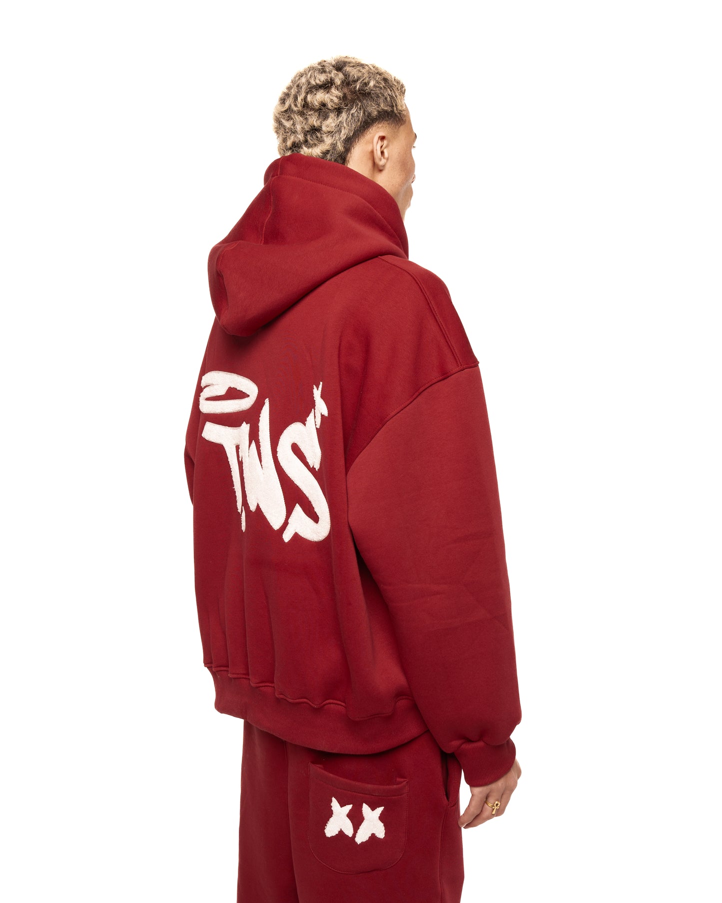 TWS burgundy zipper