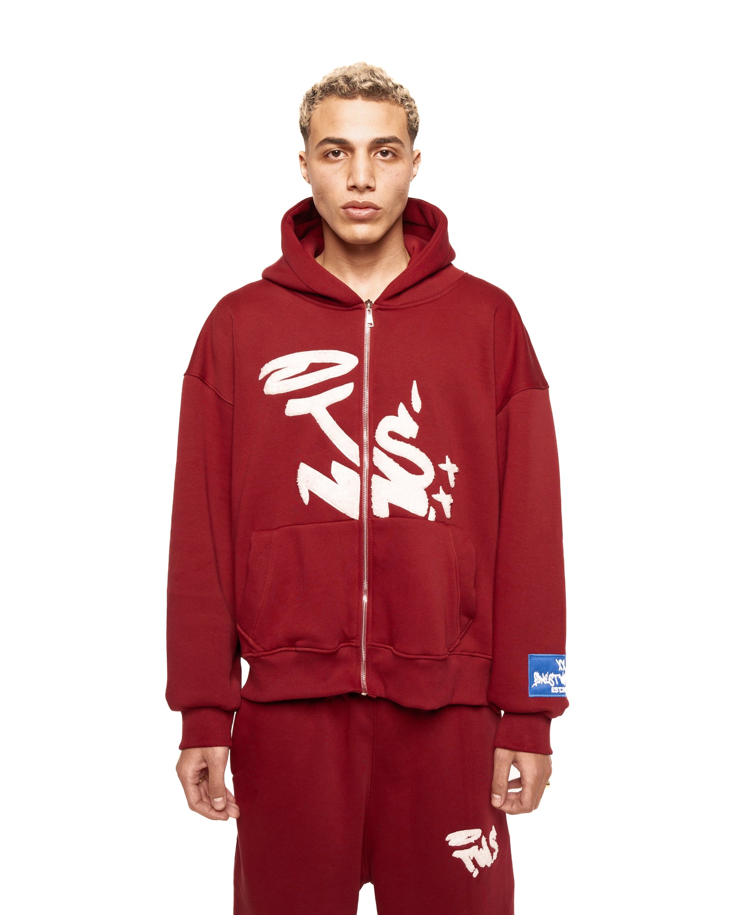 TWS burgundy zipper