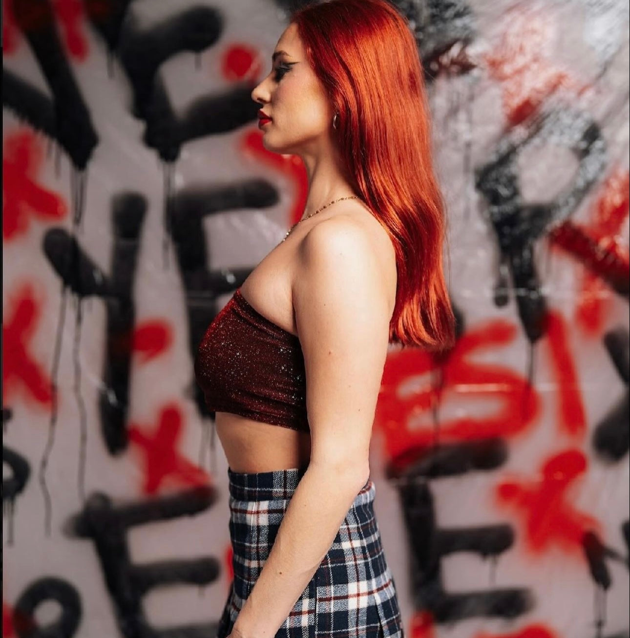 Summer night top in red