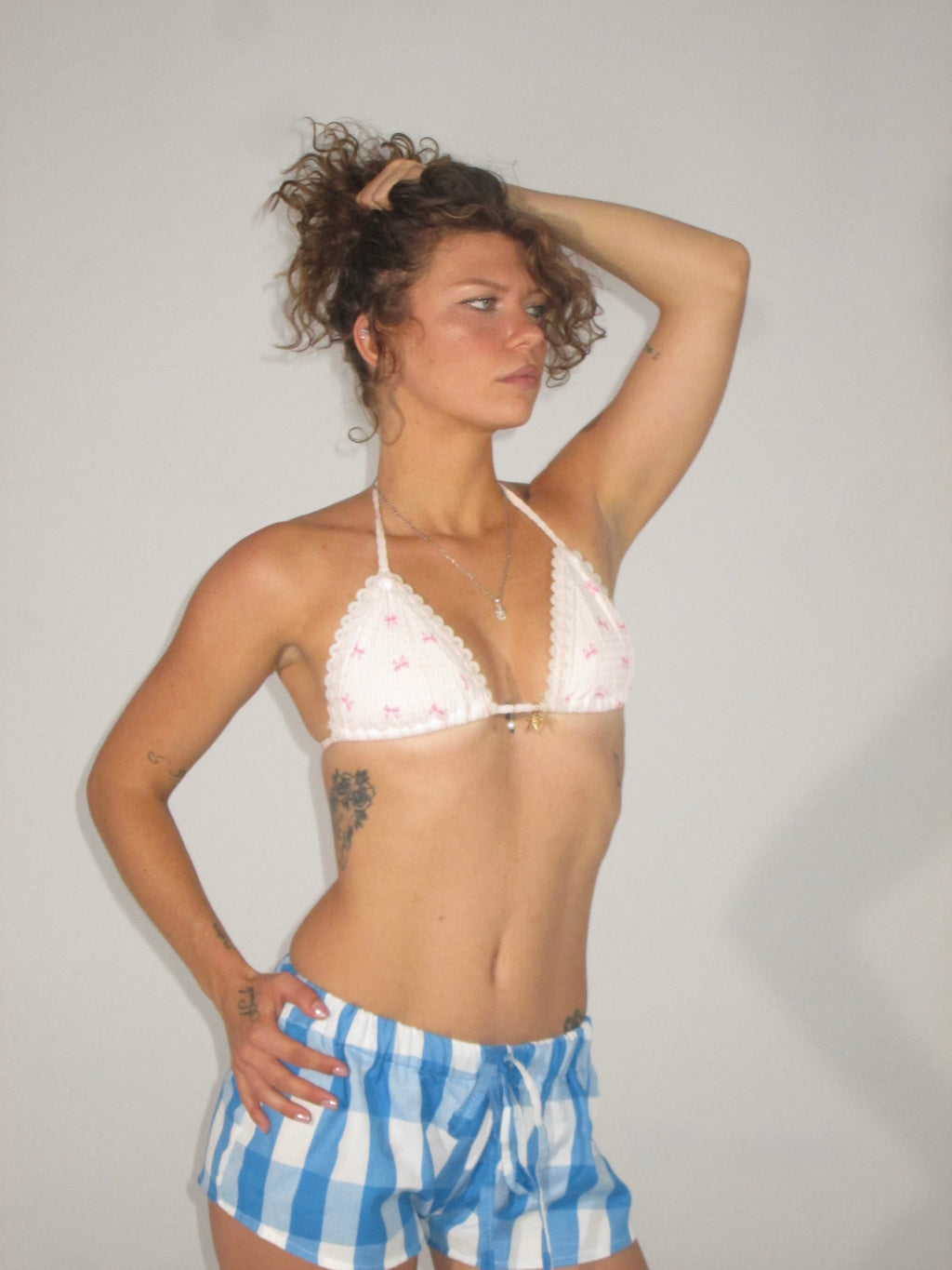 Blue Patterned Shorts
