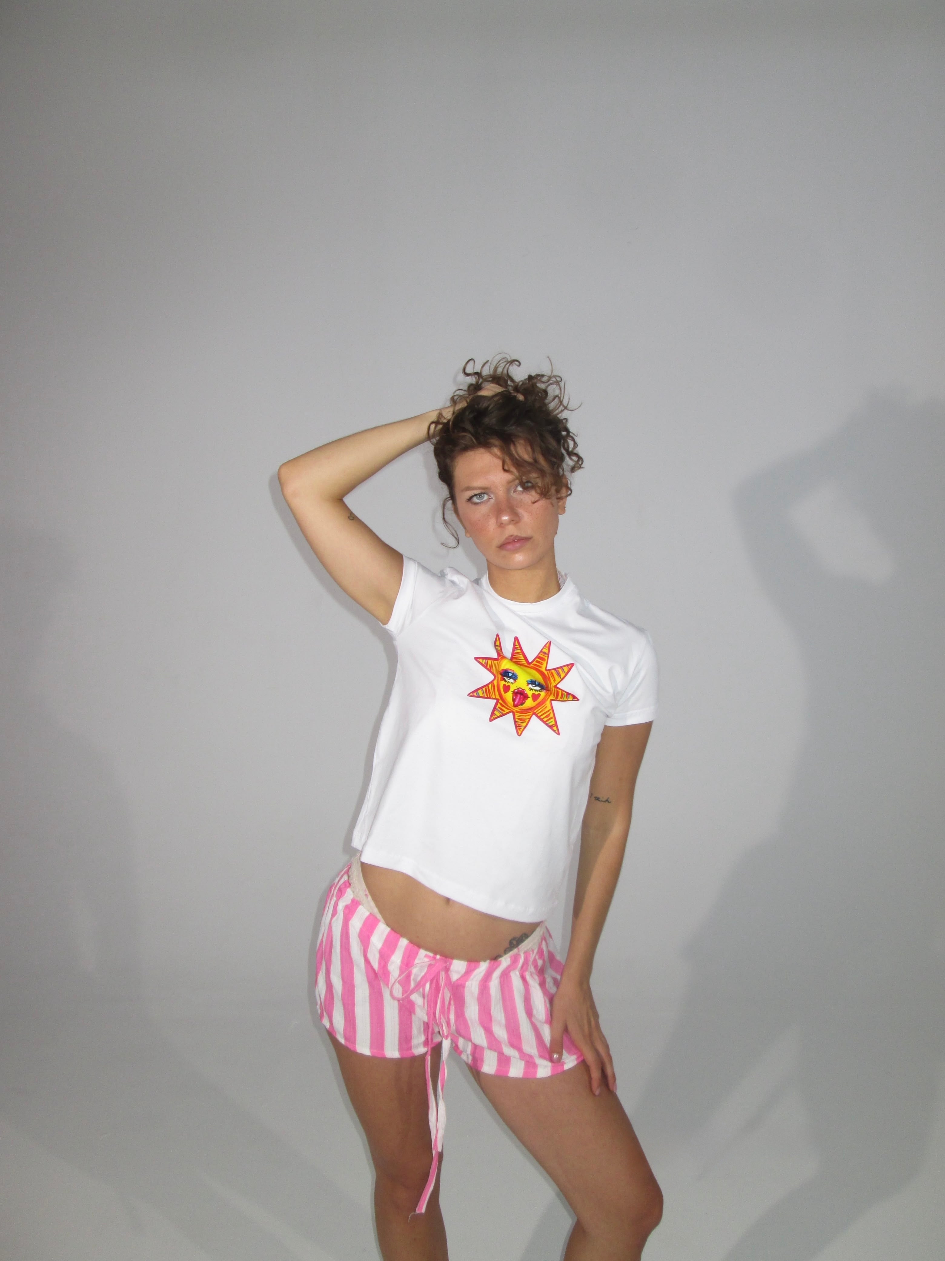 Pink Striped Shorts