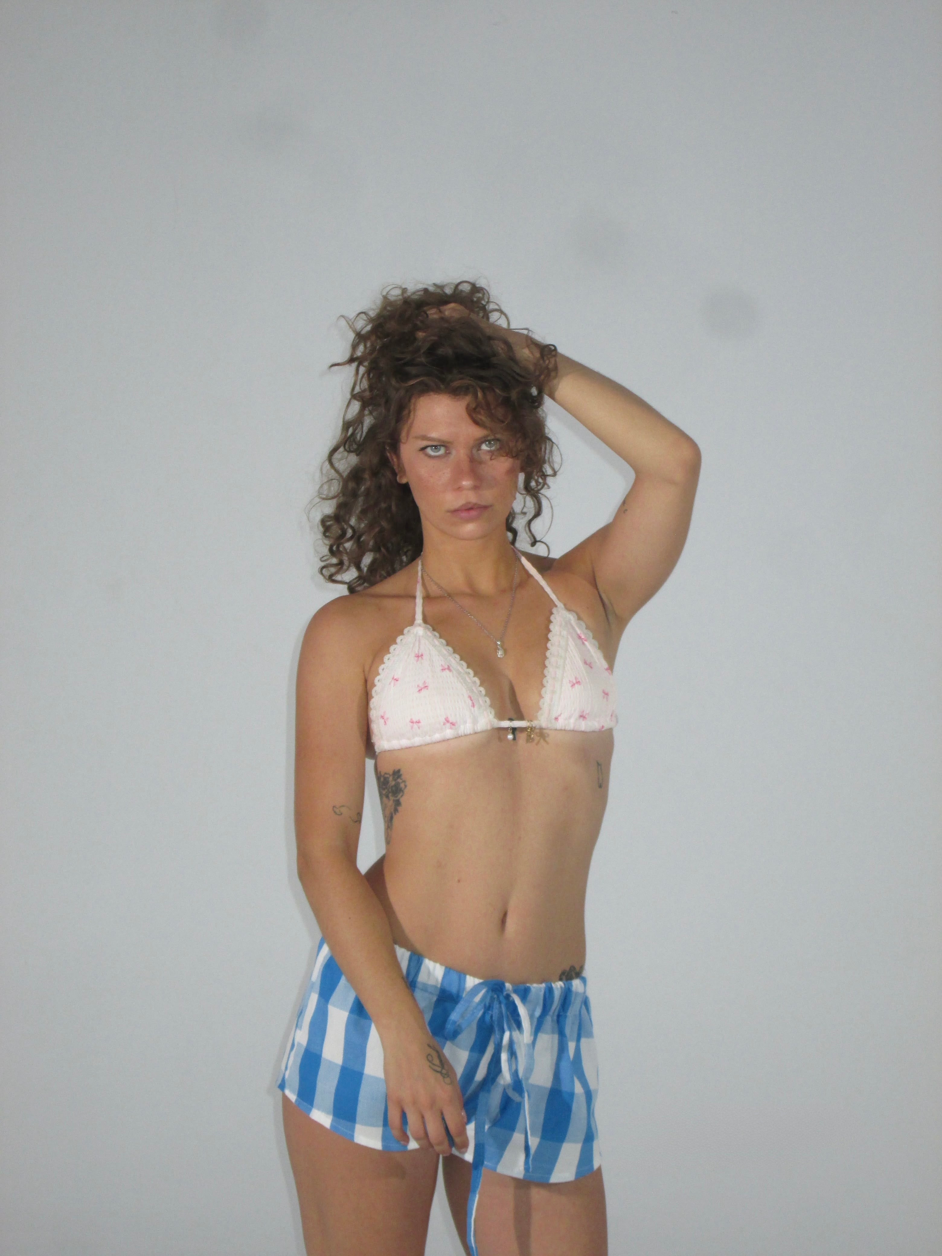 Blue Patterned Shorts