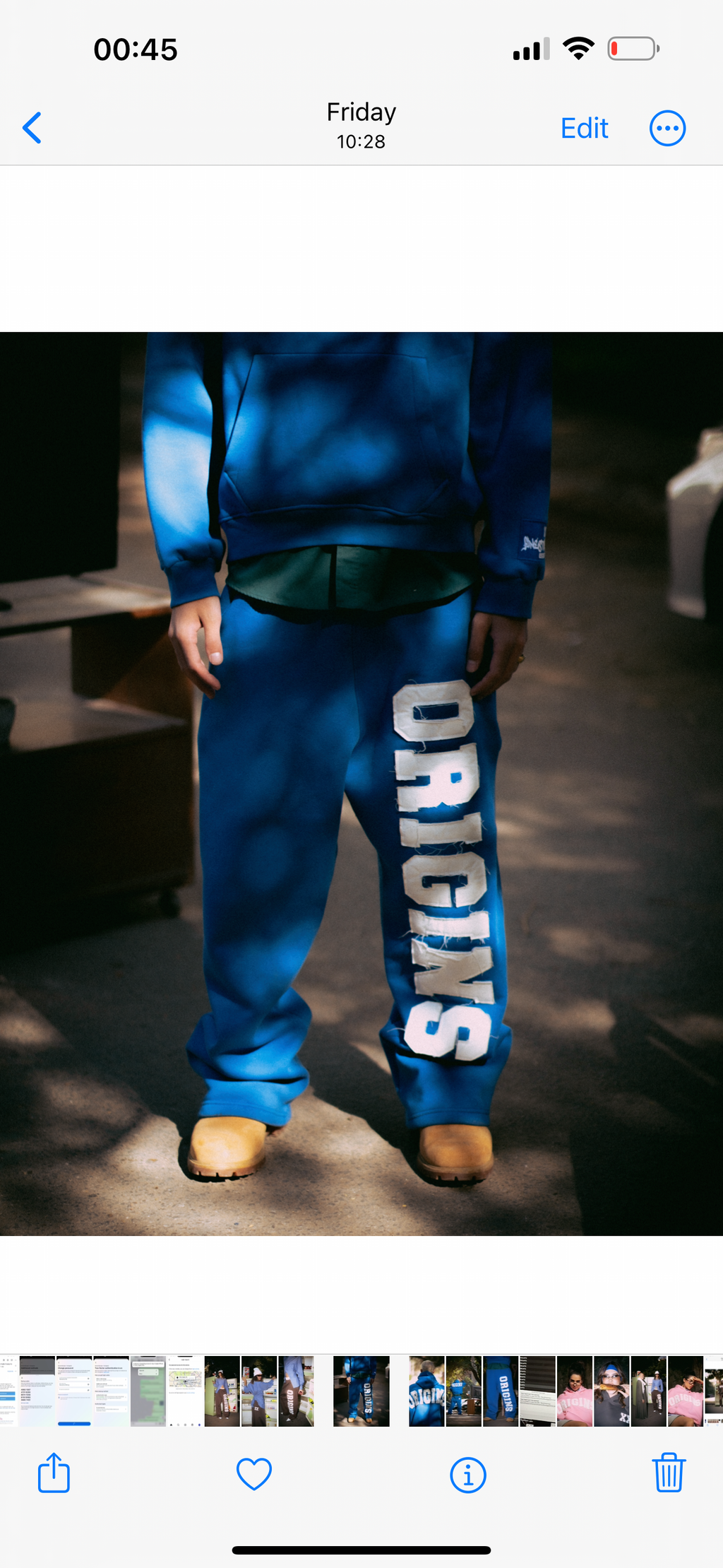 Origins blue sweatpants