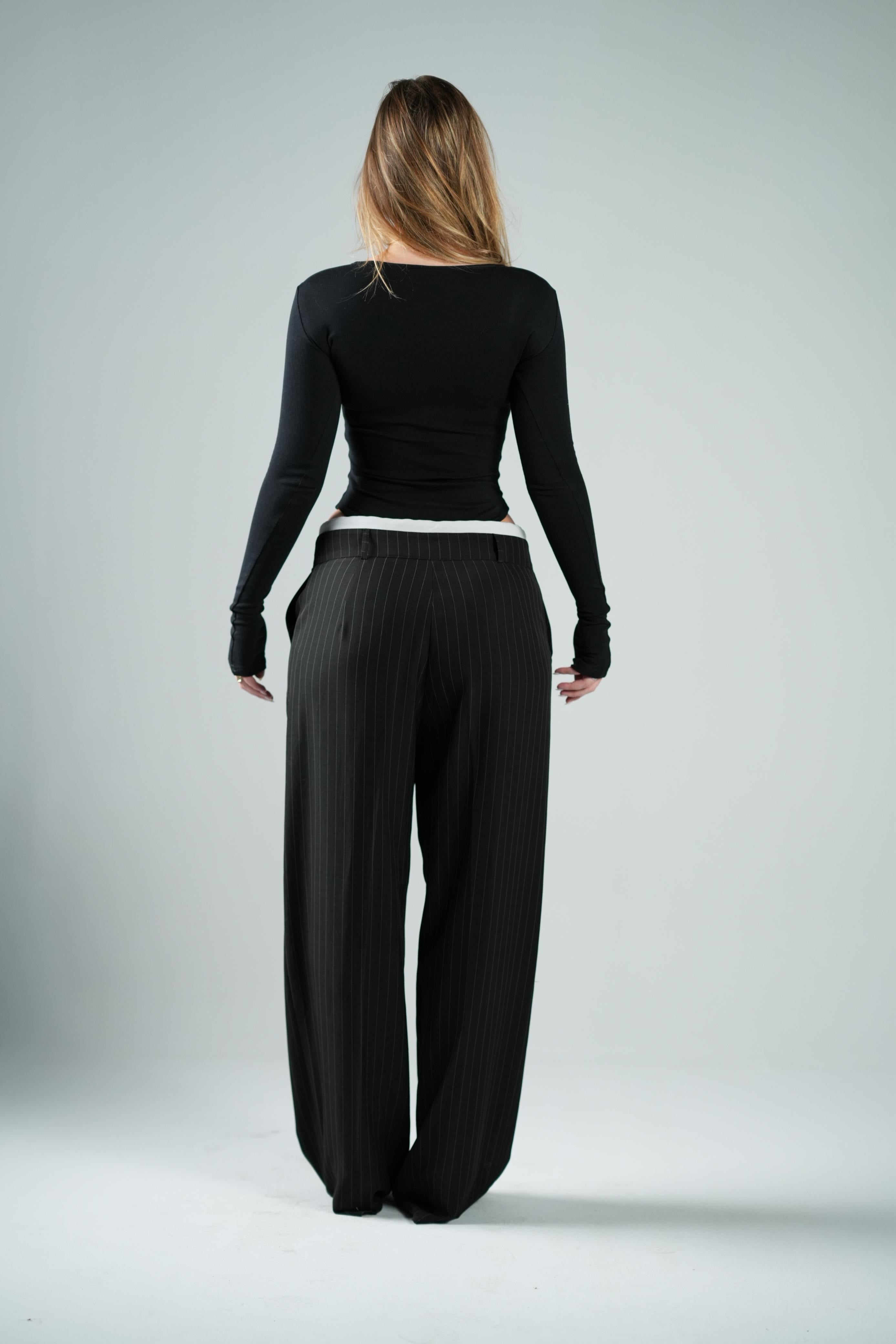 Black U-shaped Bodysuit