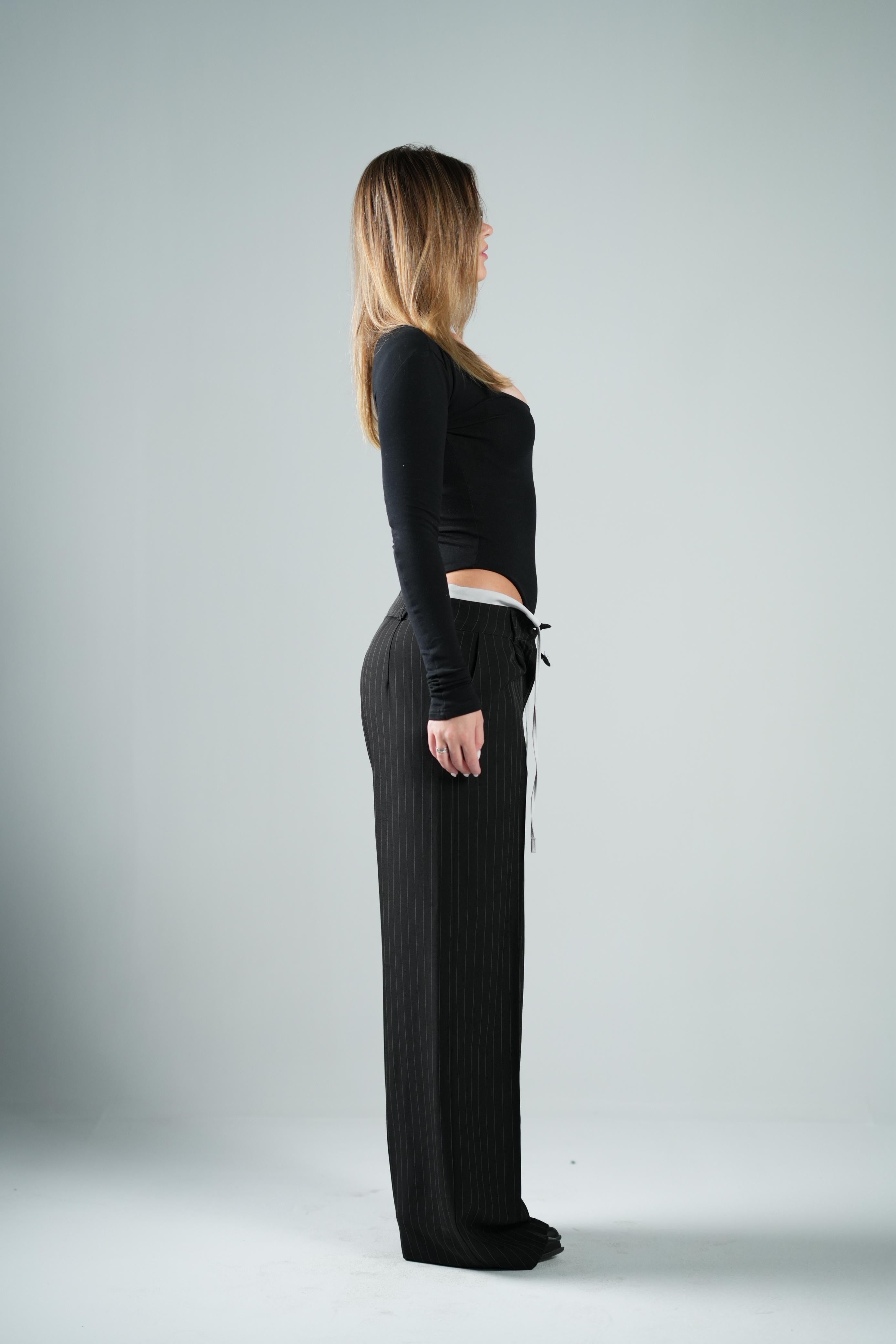 Black U-shaped Bodysuit