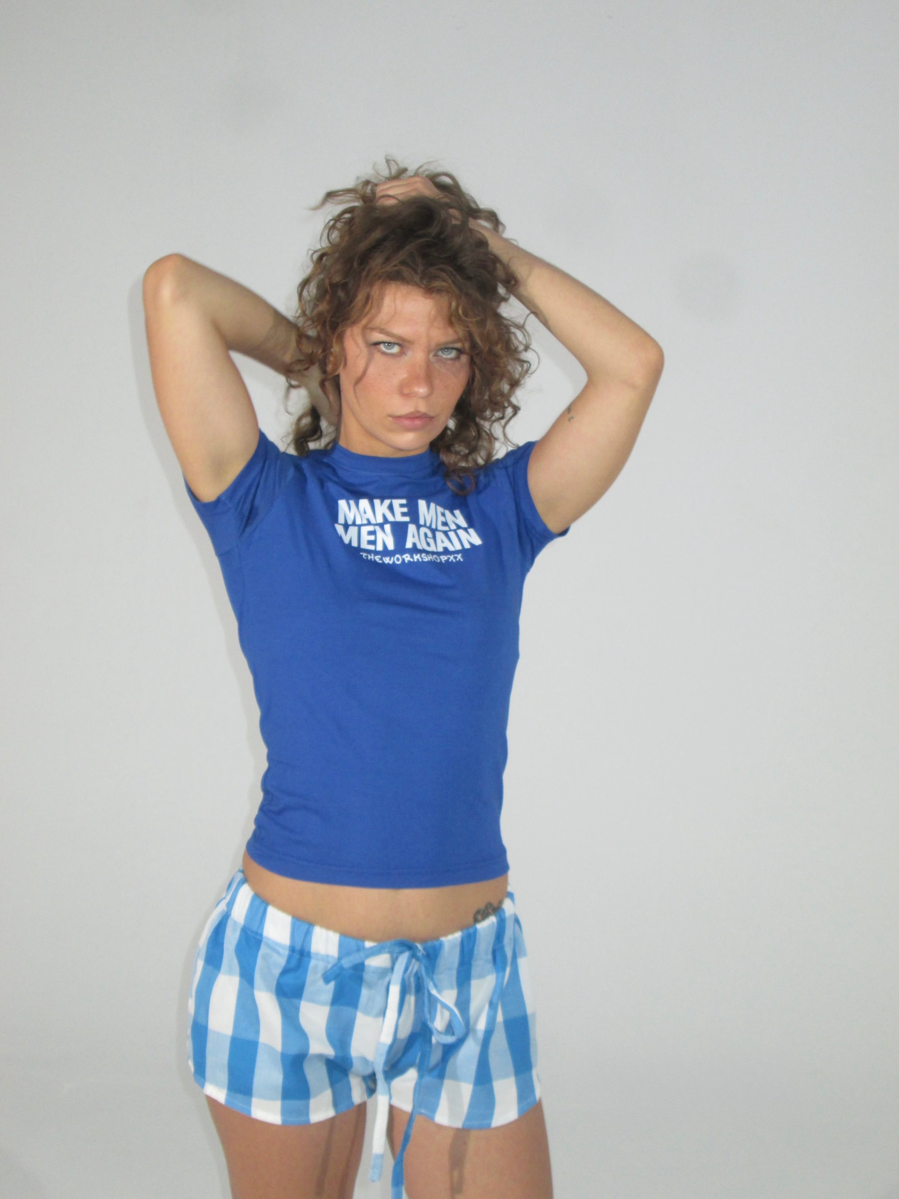 Blue Patterned Shorts