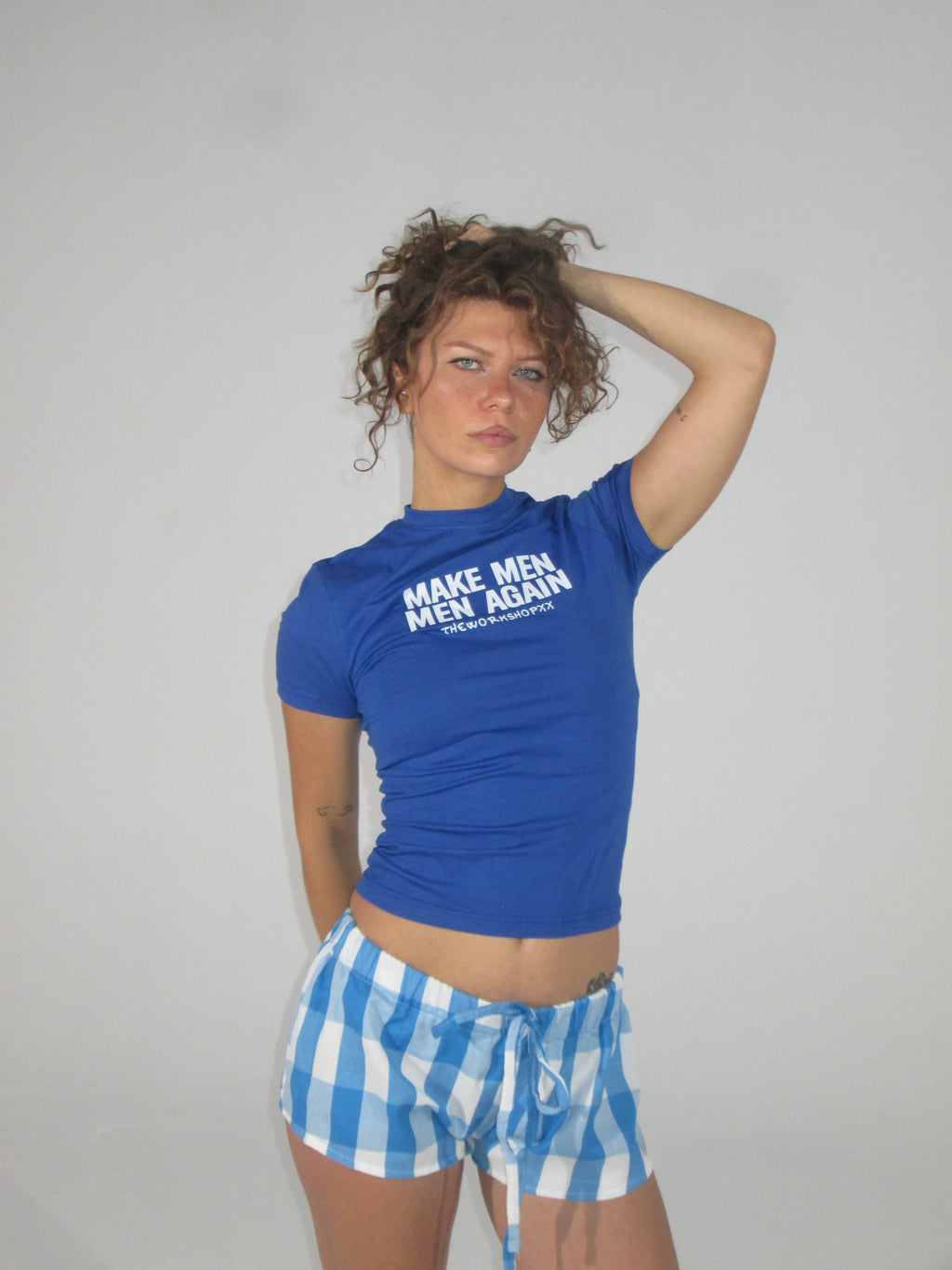Blue Patterned Shorts