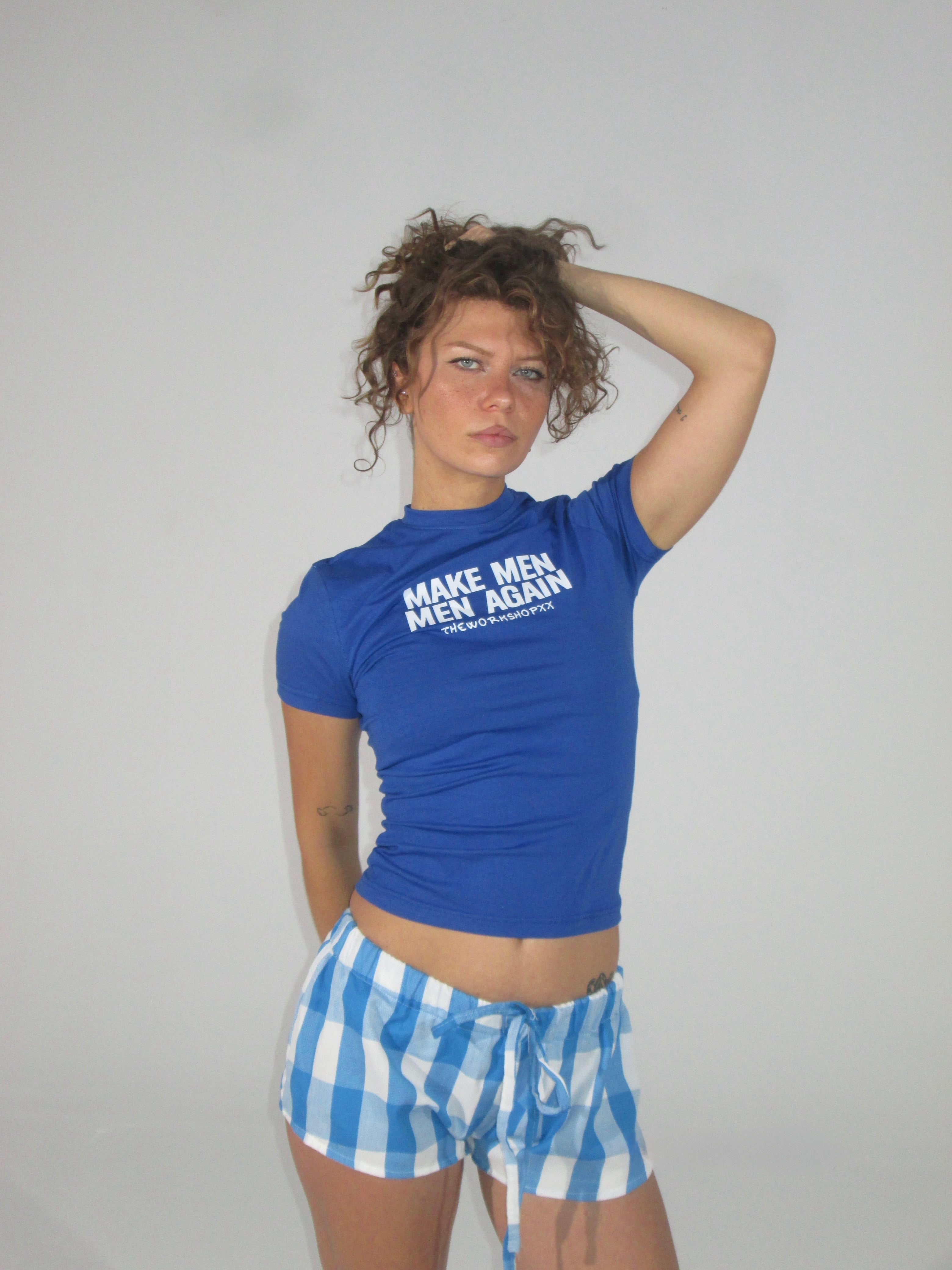 Blue Patterned Shorts