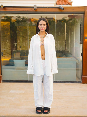 S'25 white linen pants
