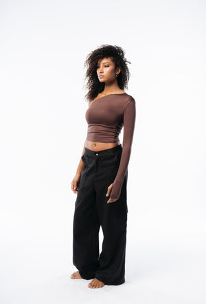 Brown one shoulder on