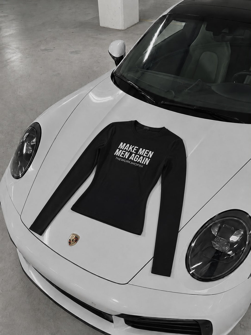Make men men again in black long-sleeves