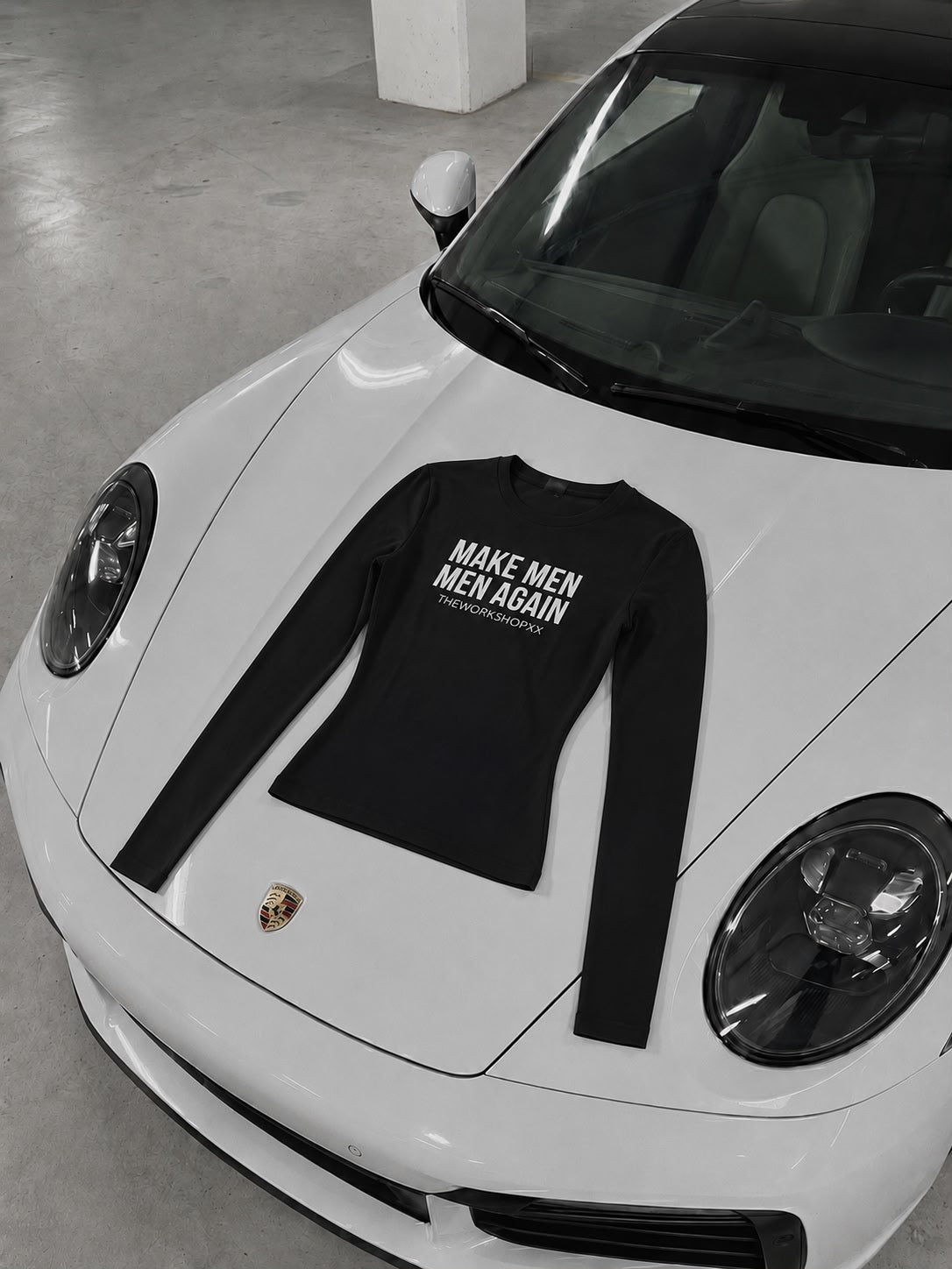 Make men men again in black long-sleeves